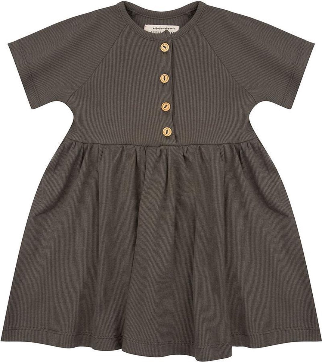 Little Indians Jurk Basic Meisjes Katoen Donkergroen Maat 122