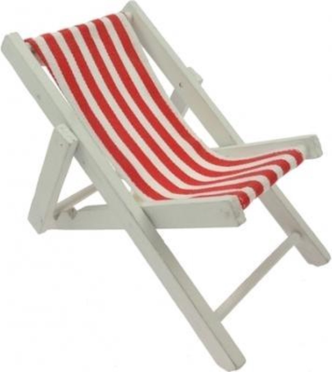 Poppen strandstoel rood/wit gestreept.  - speelgoed/poppen accessoires