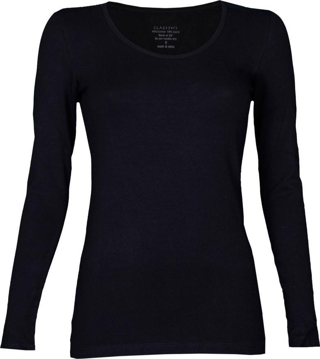 Claesens - Ronde Hals LS T-shirt Zwart - XL