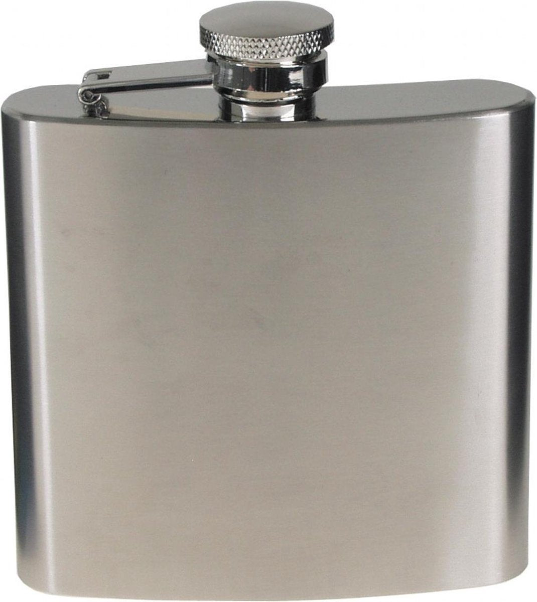 Zakflacon 170 ML - platvink - heupfles RVS