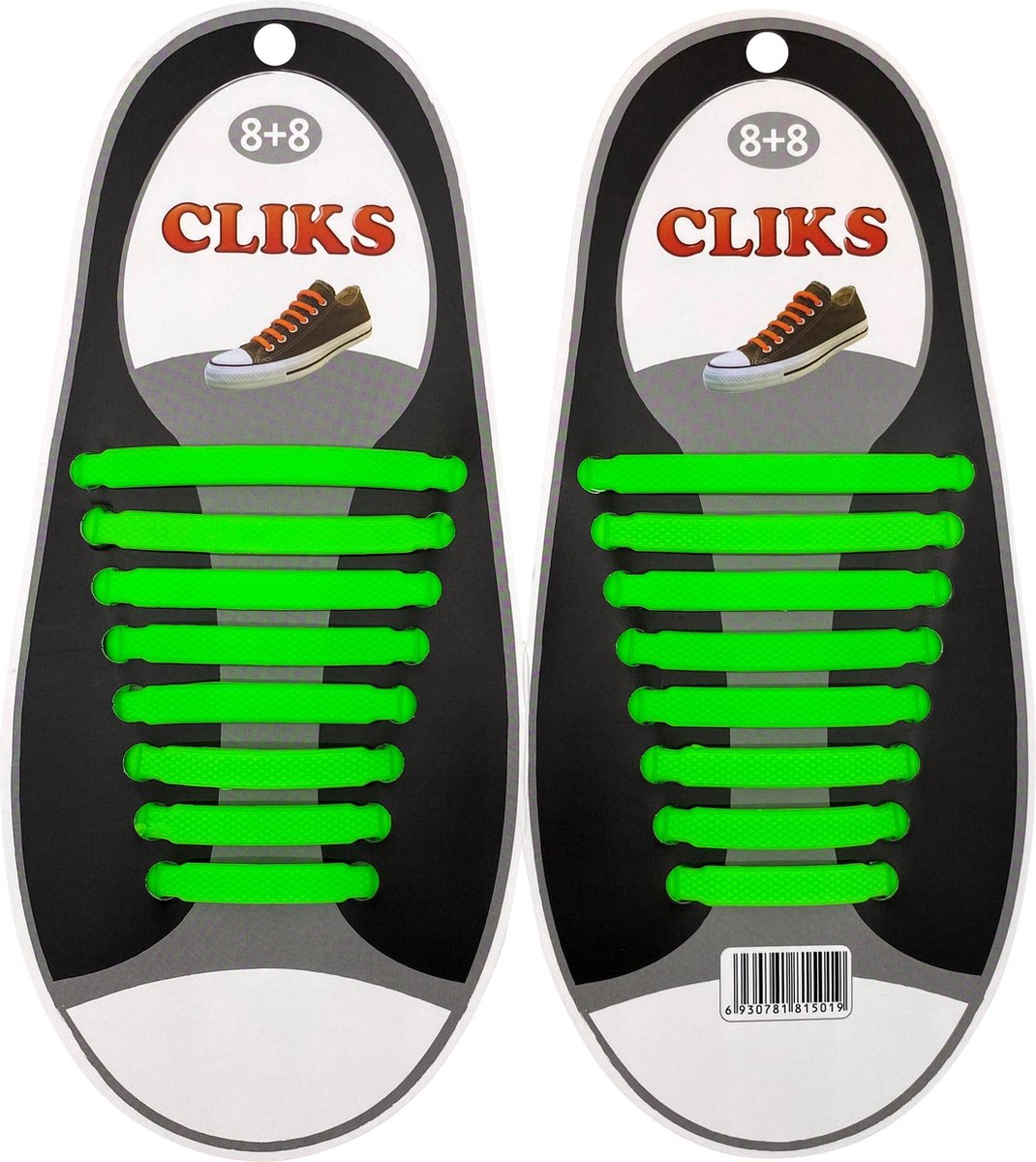 CLIKS elastische veters groen - elastieken veters - kids - volwassenen