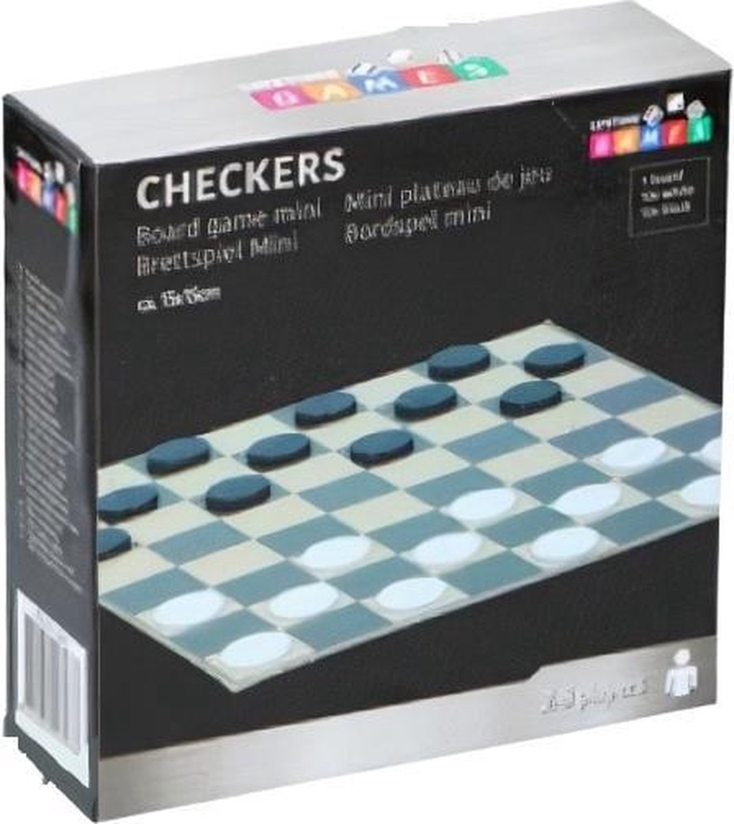 Lifetime Games Dammen Mini 15 X 15 Cm Karton Zwart/wit