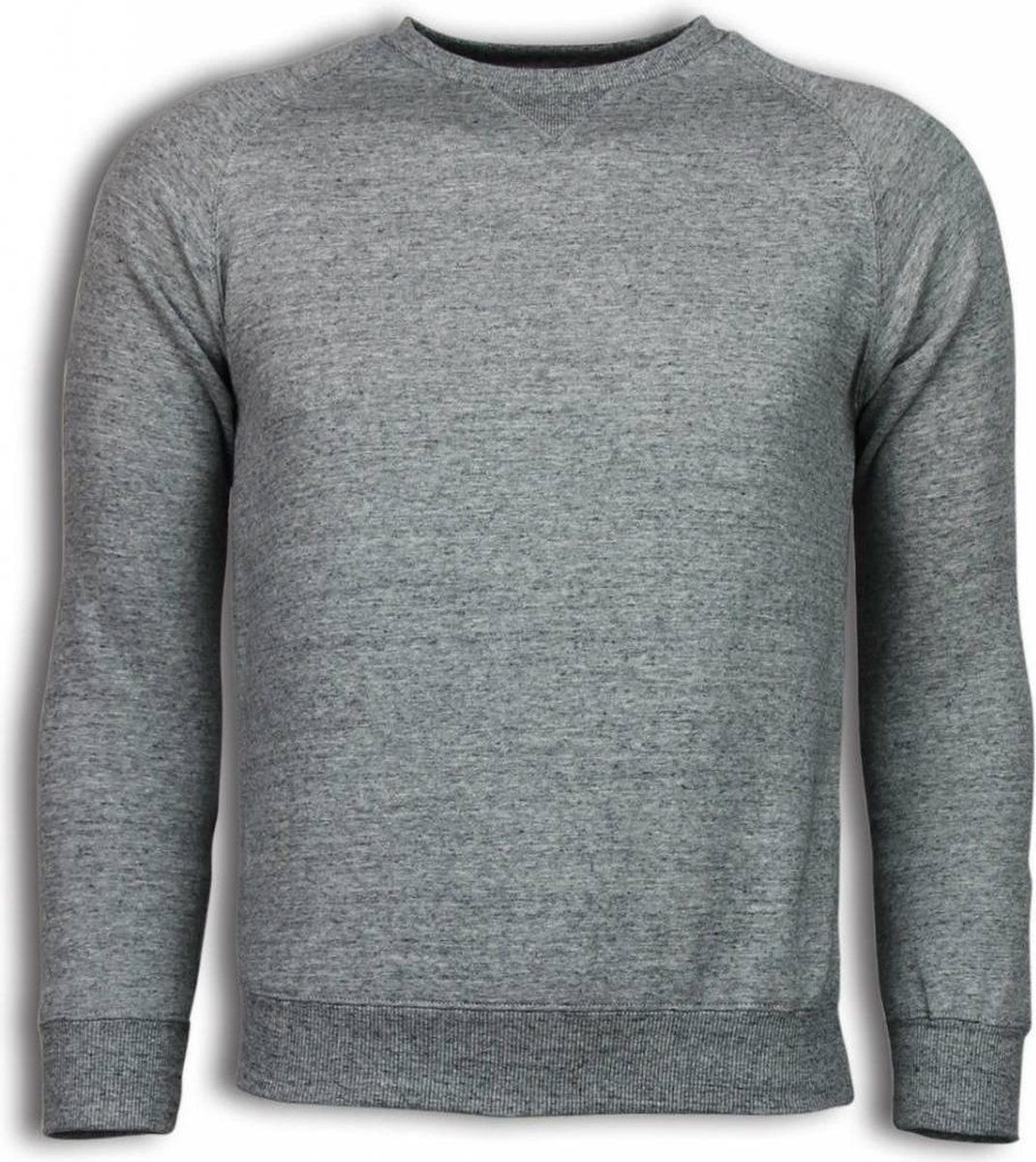 Enos Basic Fit Crewneck- Sweater - Grijs - Maten: XL