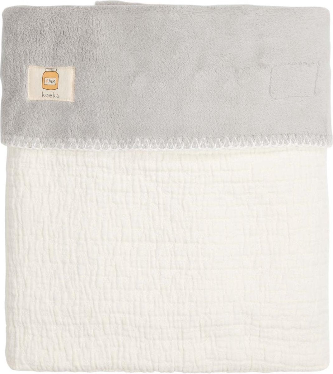 Koeka - Babydekentje - Elba Teddy - 75/100 - Powder White Silver Grey