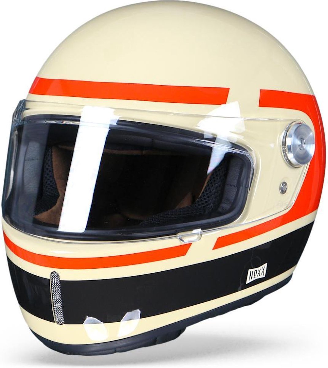 Nexx X.G100R Record Creme Rood Bruin Integraalhelm - Motorhelm - Maat XXL