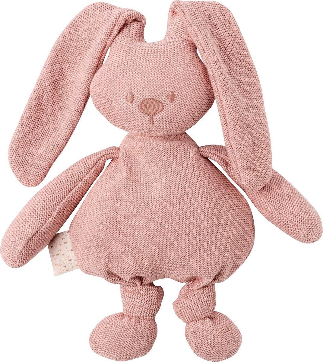 Nattou Konijn Lapidou - Knuffel Gebreid - 100% Katoen - Oudroze