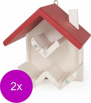 Wildbird Pindakaaspothouder Catallon - Voerbak - 2 x 23x16x24.2 cm Wit Rood