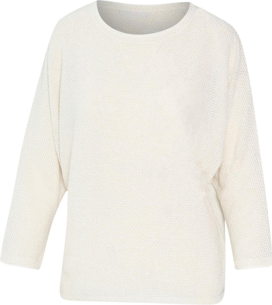 Cassis - Trui in gerstekorrelsteek met lurex - Ecru