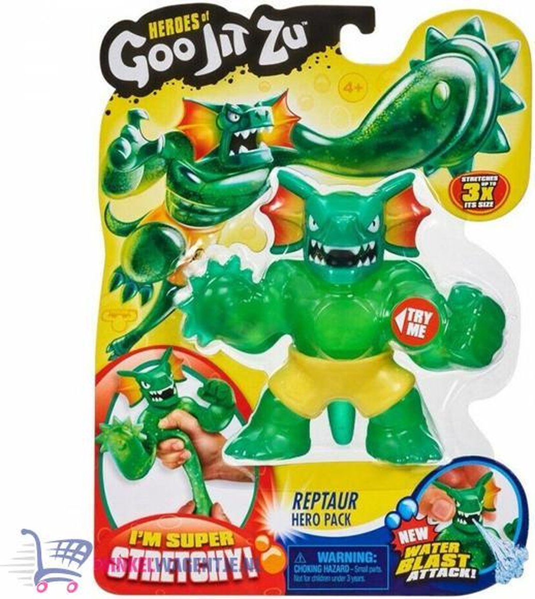Heroes of Goo Jit Zu - Reptaur Hero Pack Speelfiguur + 3 stickers! | Superhelden Speelgoed Speelpop | Actiefiguur voor kinderen jongens meisjes | Squishies Squishy Stretch Twist | Goo Jit Zu Heroes Armstrong