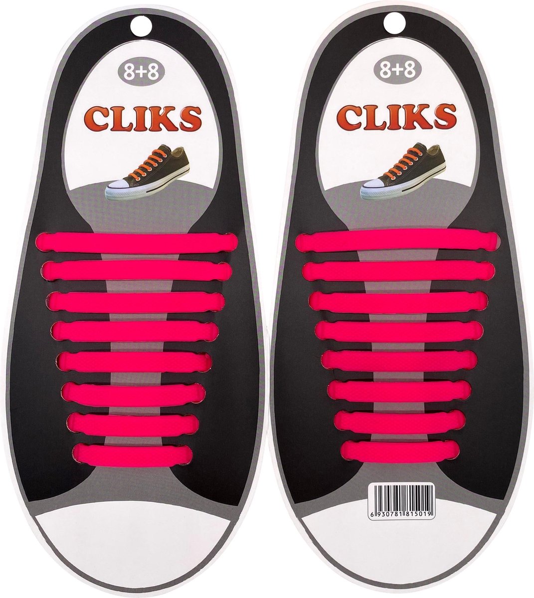 CLIKS elastische veters roze - elastieken veters - kids - volwassenen