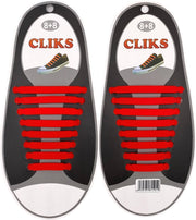 CLIKS elastische veters rood - elastieken veters - kids - volwassenen