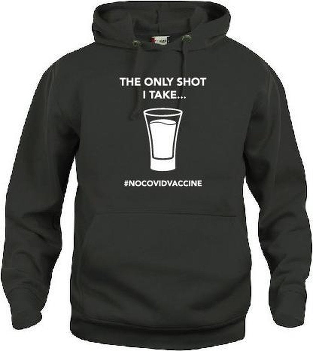 #nocovidvaccine Hoodie met opdruk Covid 19 vaccinatie keuze – zwart - unisex - L