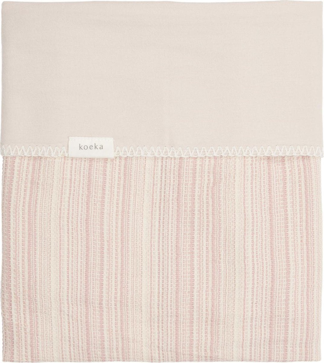 Koeka Wiegdeken Maui flanel - old pink/soft sand 75x100cm