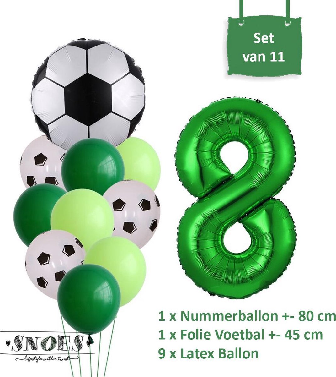 Voetbal Verjaardag * Ballonnen Set 8 Jaar * Hoera 8 Jaar * Jarig Voetbal * Voetbal Fan * Snoes * 80 CM * Voetbal Versiering * Birthday