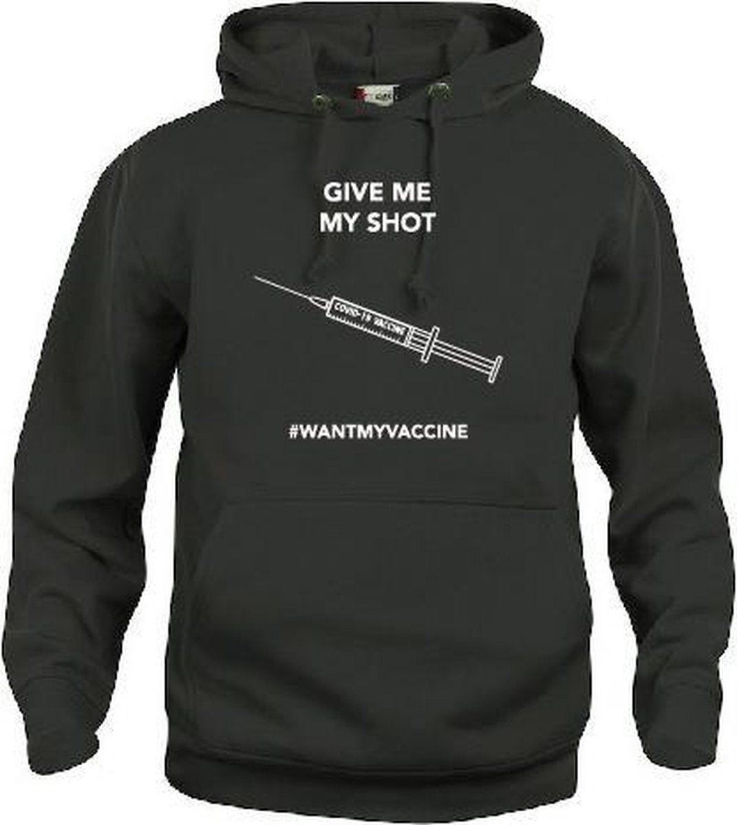 #wantmyvaccine Hoodie met opdruk Covid 19 vaccinatie keuze – zwart - unisex - 3XL