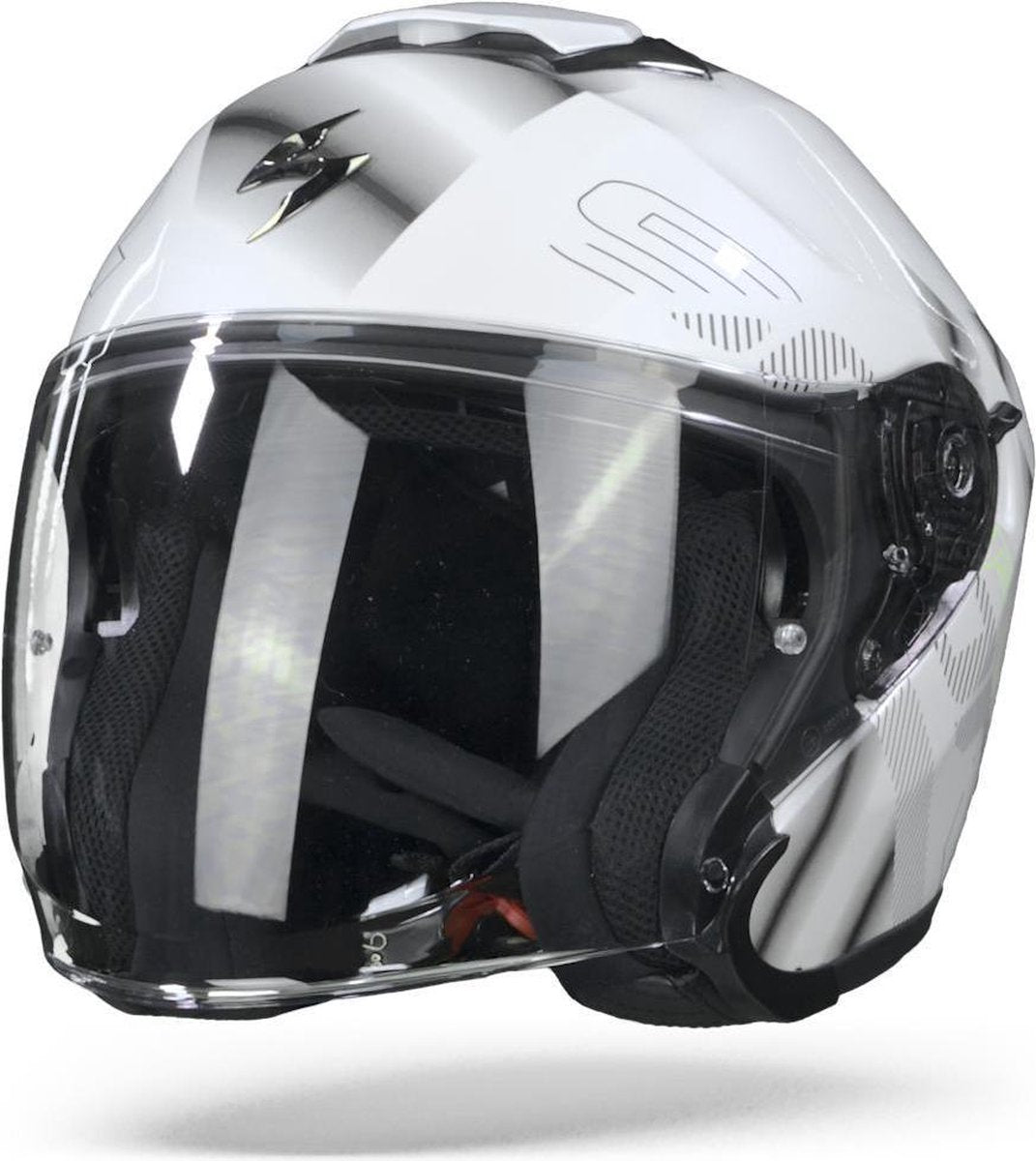 Scorpion EXO-S1 Gravity Pearl White Silver Jet Helmet L