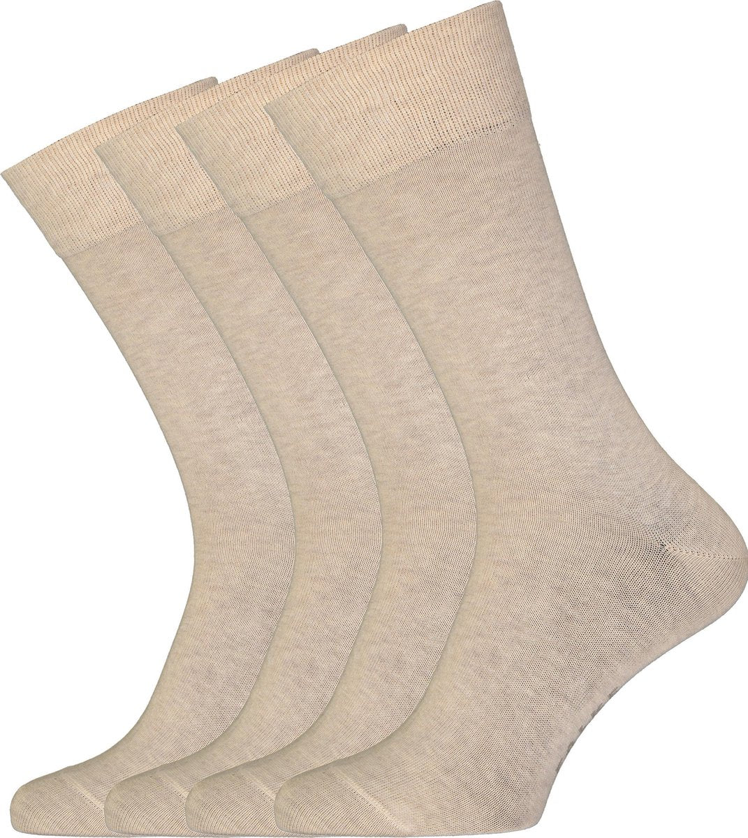 FALKE Happy herensokken (2-pack) - beige (sand melange) -  Maat: 39-42