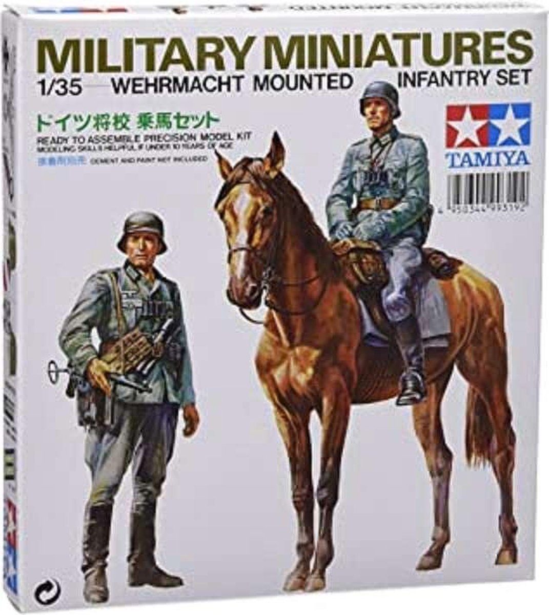 1:35 Tamiya 35053 German Figure Infantery mounted Horse w/2 Figures Plastic kit