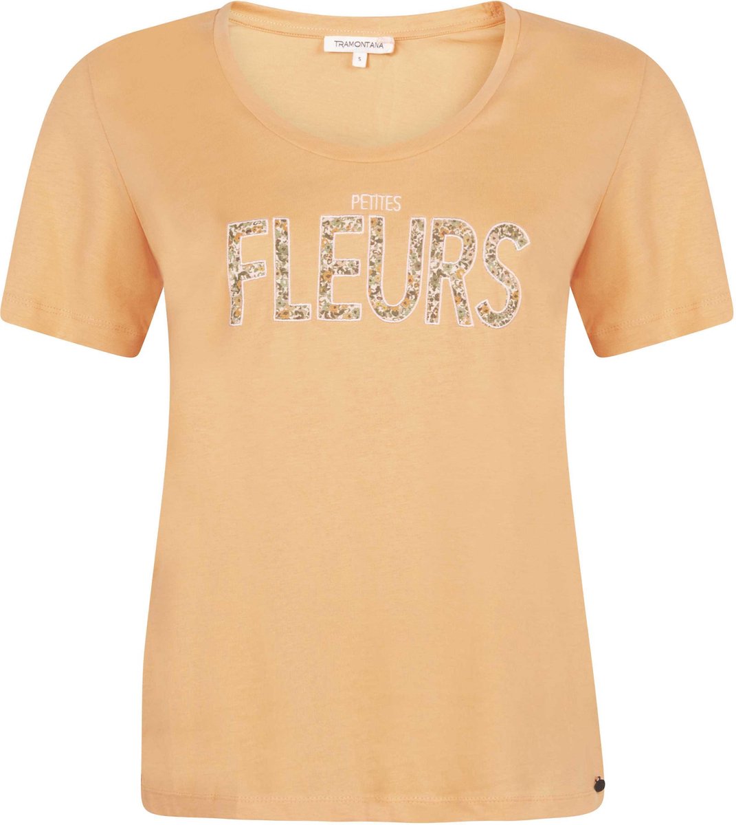 Tramontana | T-Shirt Petites Fleurs | Apricot | Maat L