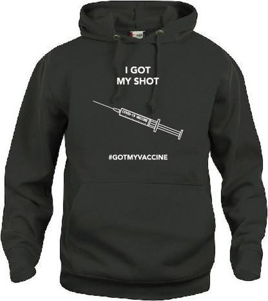 #Igotmyvaccine Hoodie met opdruk Covid 19 vaccinatie keuze – zwart - unisex - XL