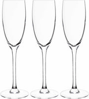 12x Stuks champagneglazen van glas 160 ml  - Glazen op voet voor Champagne/bubbels of Cava