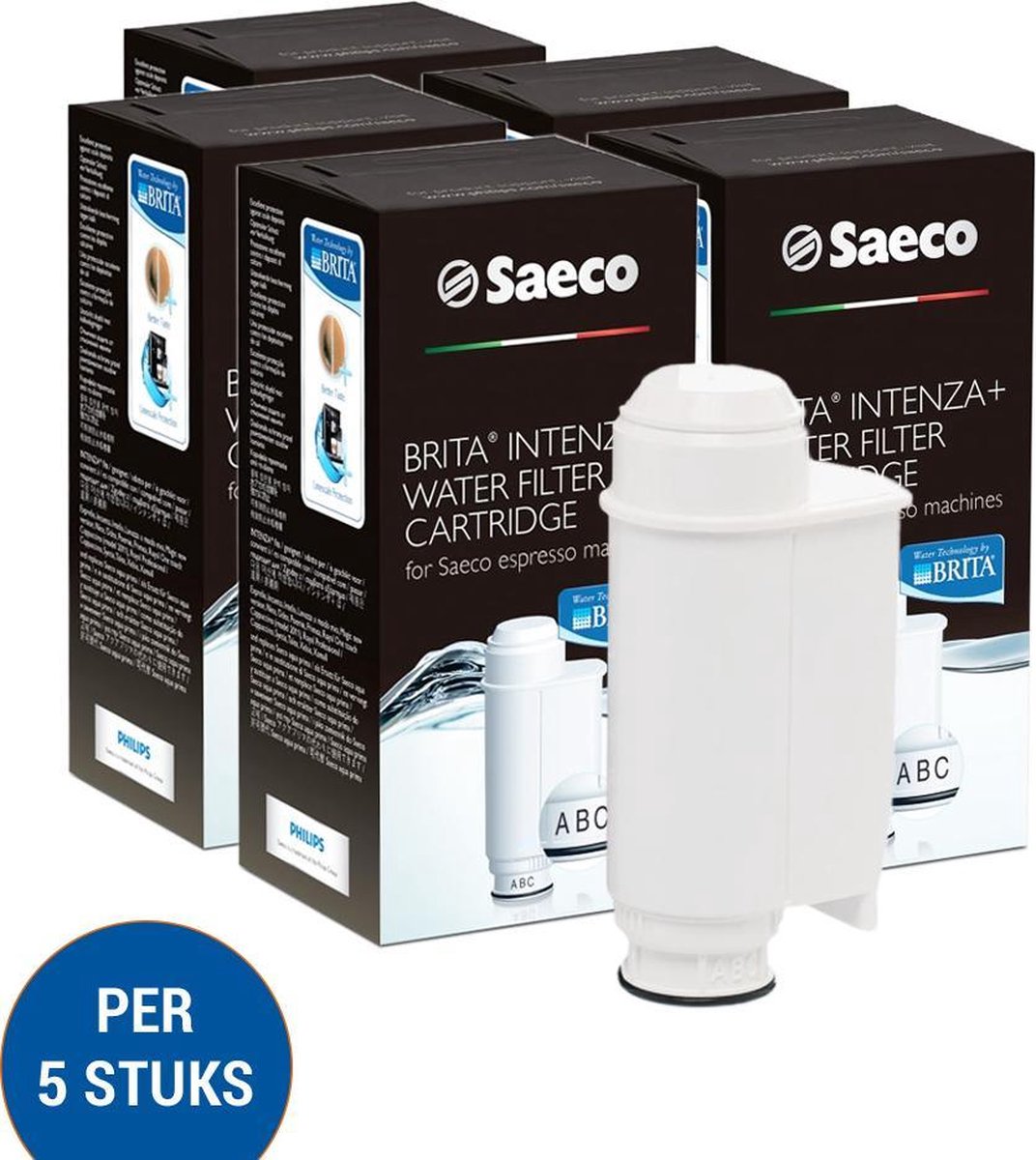 5 X Saeco CA6702 Waterfilter Intenza+ - Gaggia Intenza+ - Brita Intenza+ Waterfilter