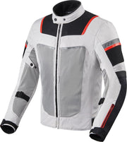 REV'IT! Tornado 3 Silver Black Textile Motorcycle Jacket XL