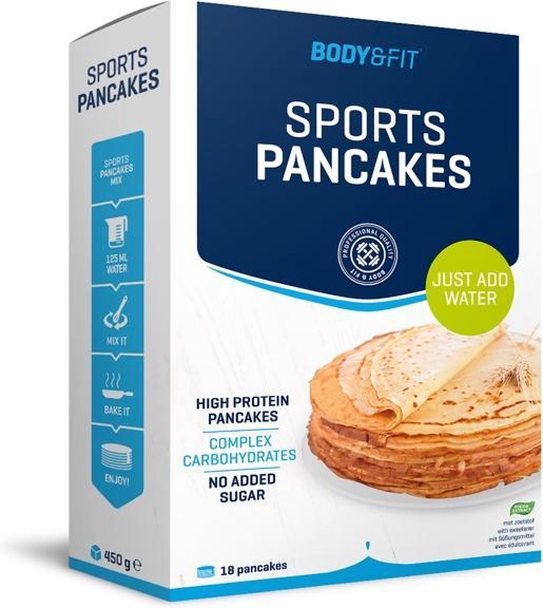 Body & Fit Sports Pancakes - Eiwitrijke pannenkoeken / Pannenkoekenmix - Original - 450 gram (18 stuks)