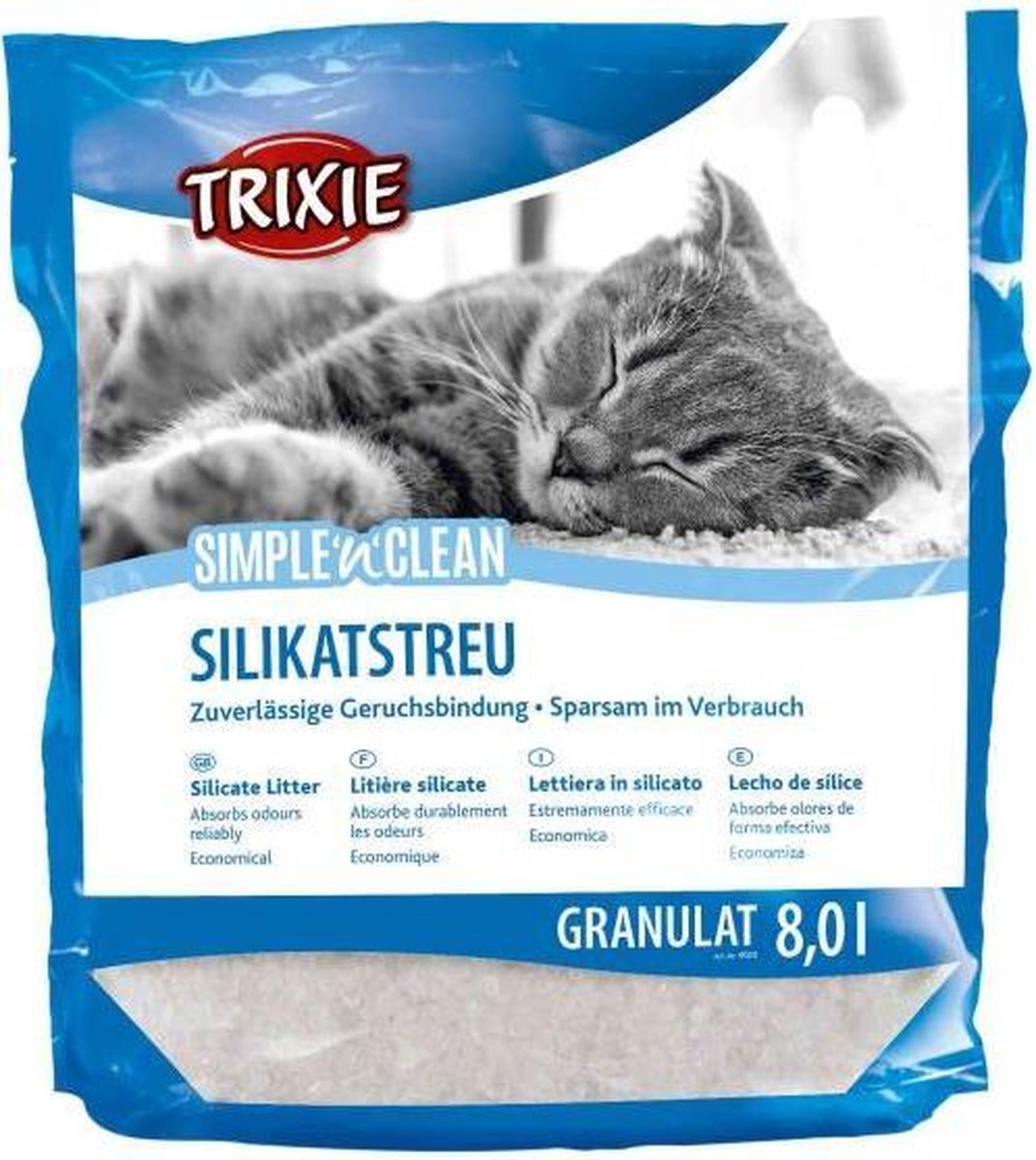 4x8 ltr Trixie simple'n'clean granulaat silicaatstrooisel kattenbakvulling