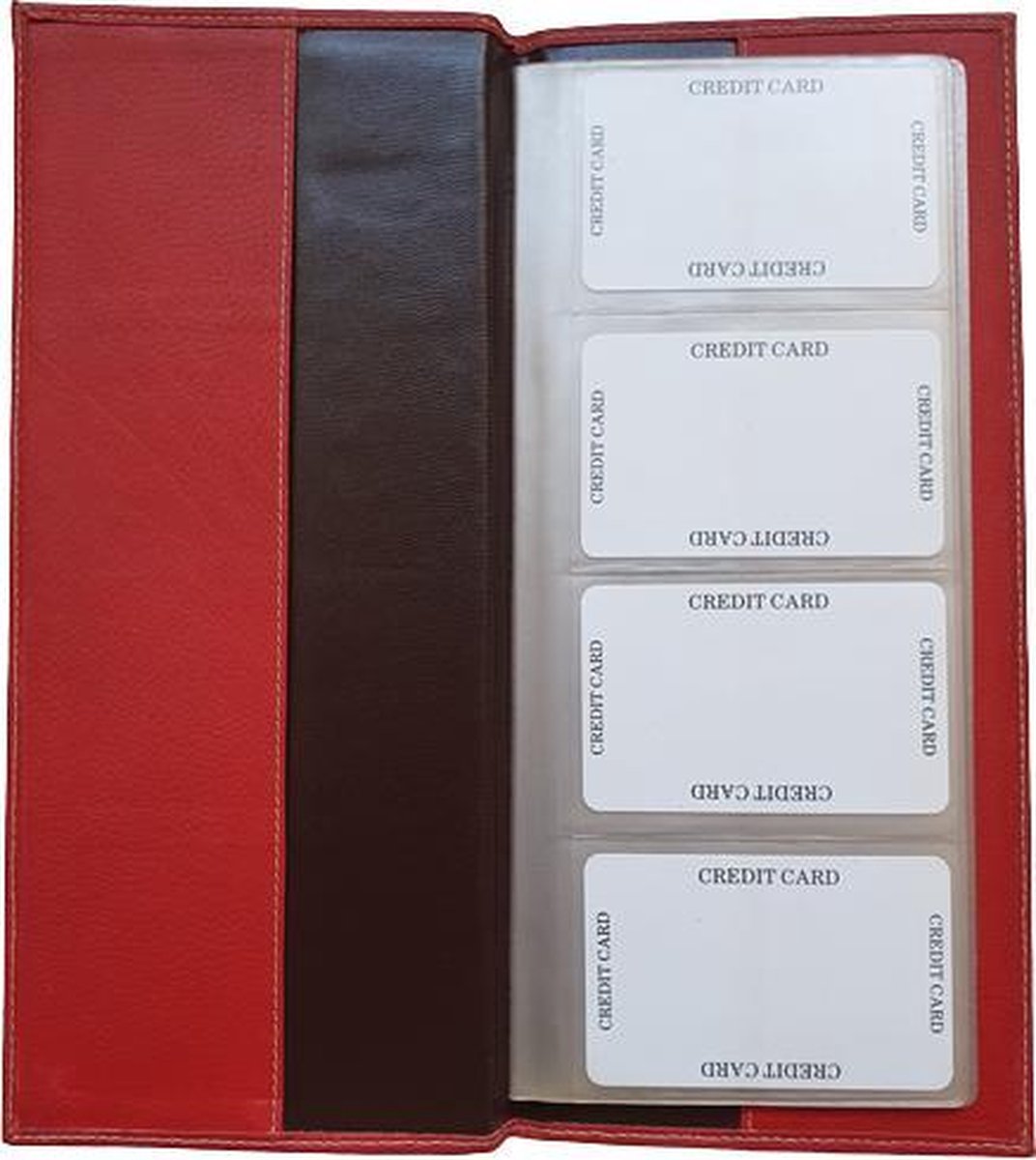 Creditcardhouder Leer Rood - Verzamelmap - Pasjesmap - Postzegelmap