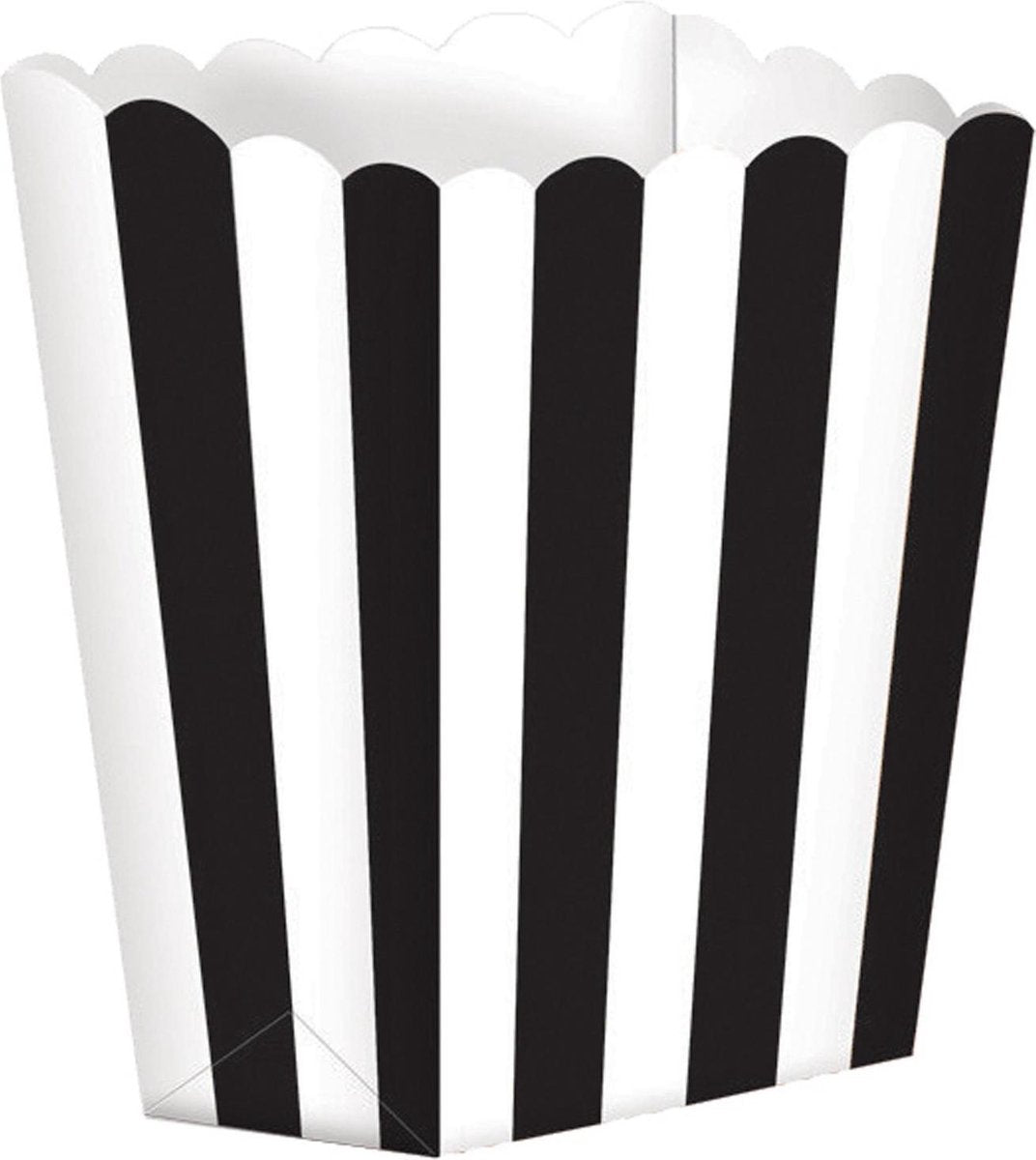 AMSCAN - 5 zwart-witte popcorn bakken - Decoratie > Dienbladen en schalen
