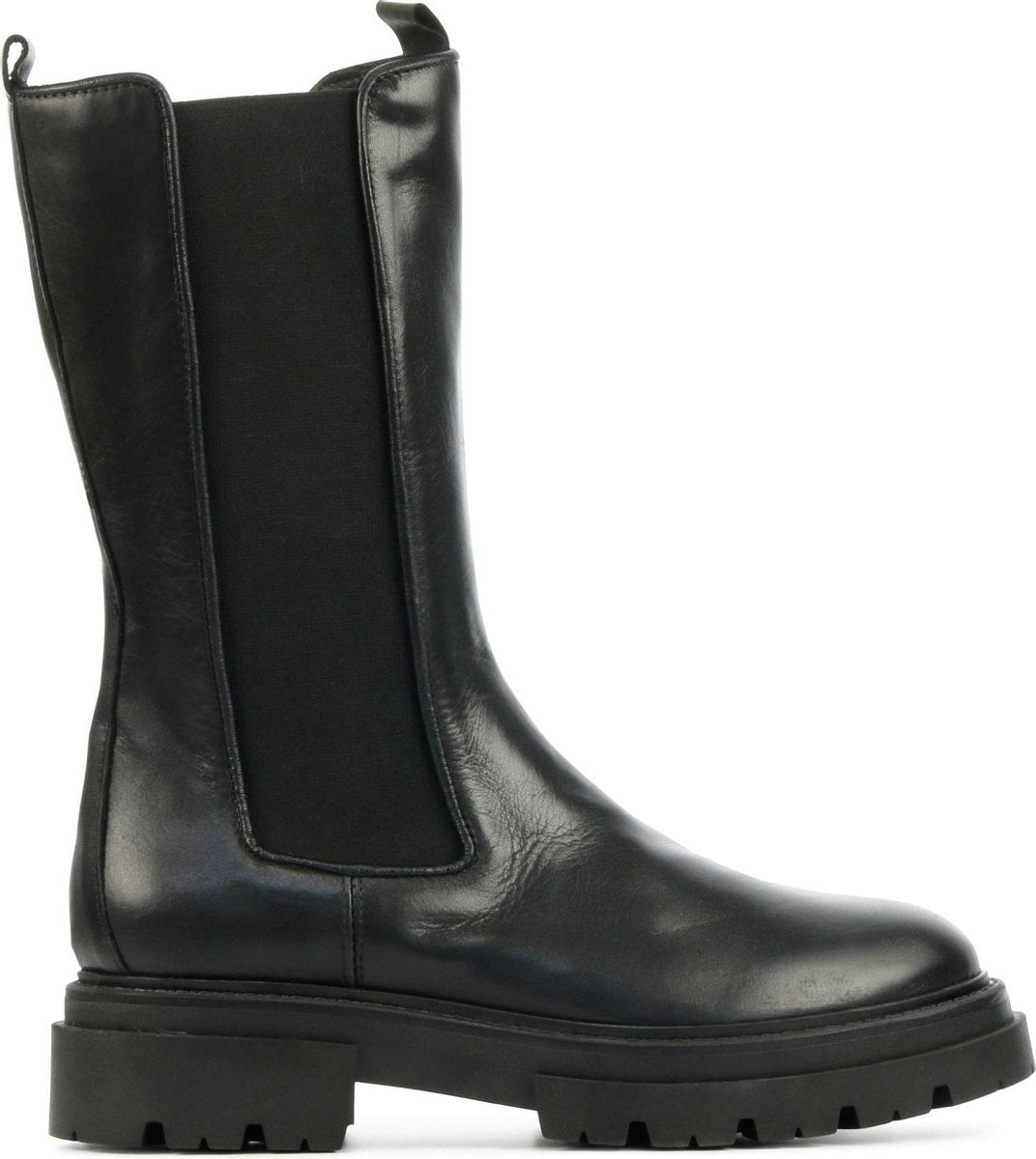 Mace Vrouwen Leer  Chelsea boots / Laarzen / Damesschoenen M1060 - Zwart - maat 38