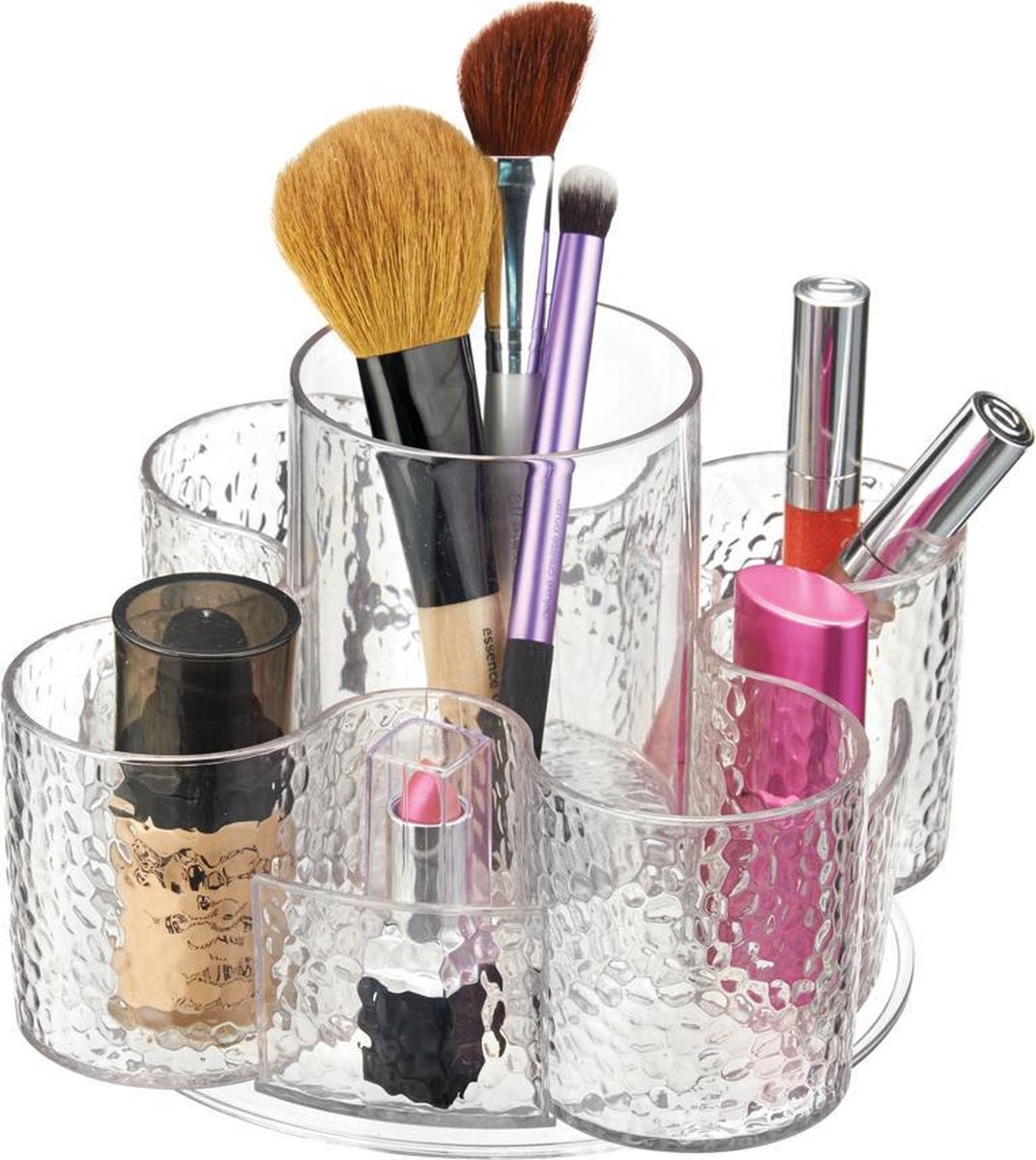 Draaiplateau make-up en haaraccessoires opbergen iDesign