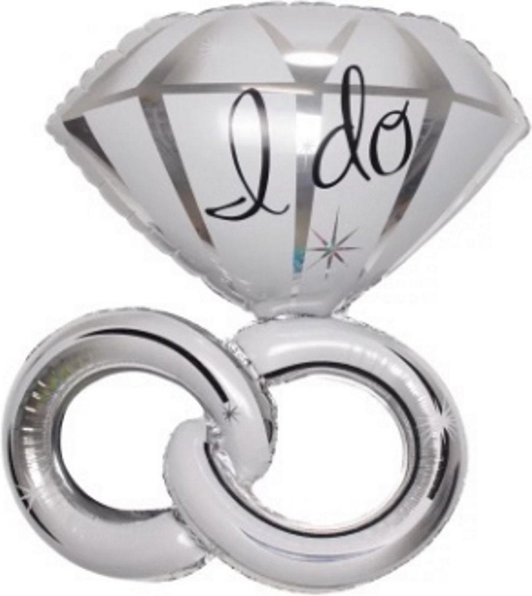 Folie ballon als ring zilver 110*70 cm