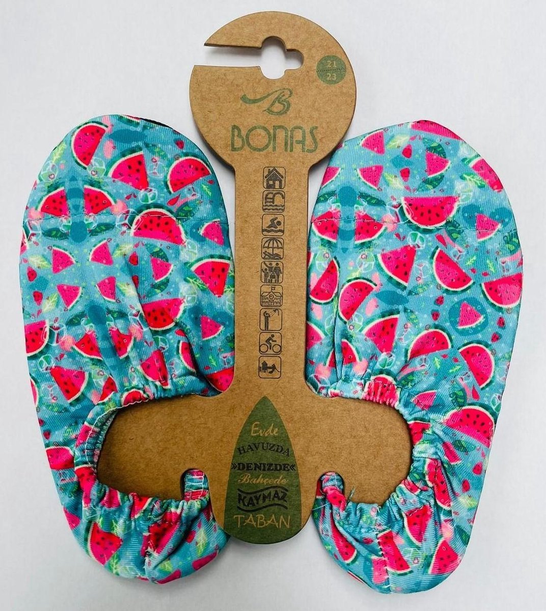 Bonas Antislip Zool Waterschoen | Zwemschoenen | Zwemslof | Gymschoen voor Kinderen Maat 18-20 Watermeloen
