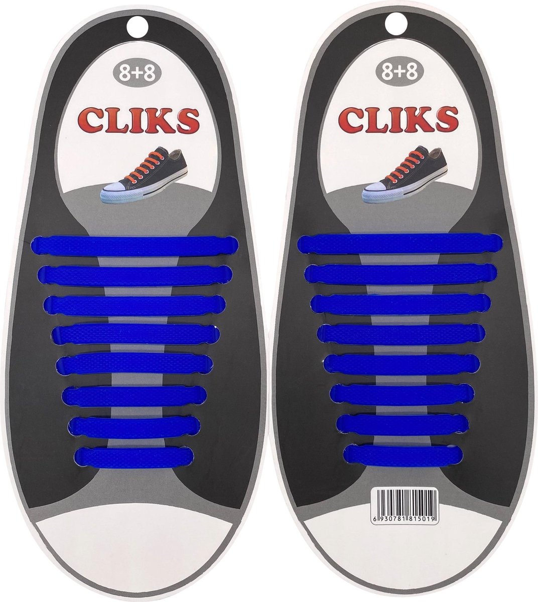 CLIKS elastische veters blauw - elastieken veters - kids - volwassenen