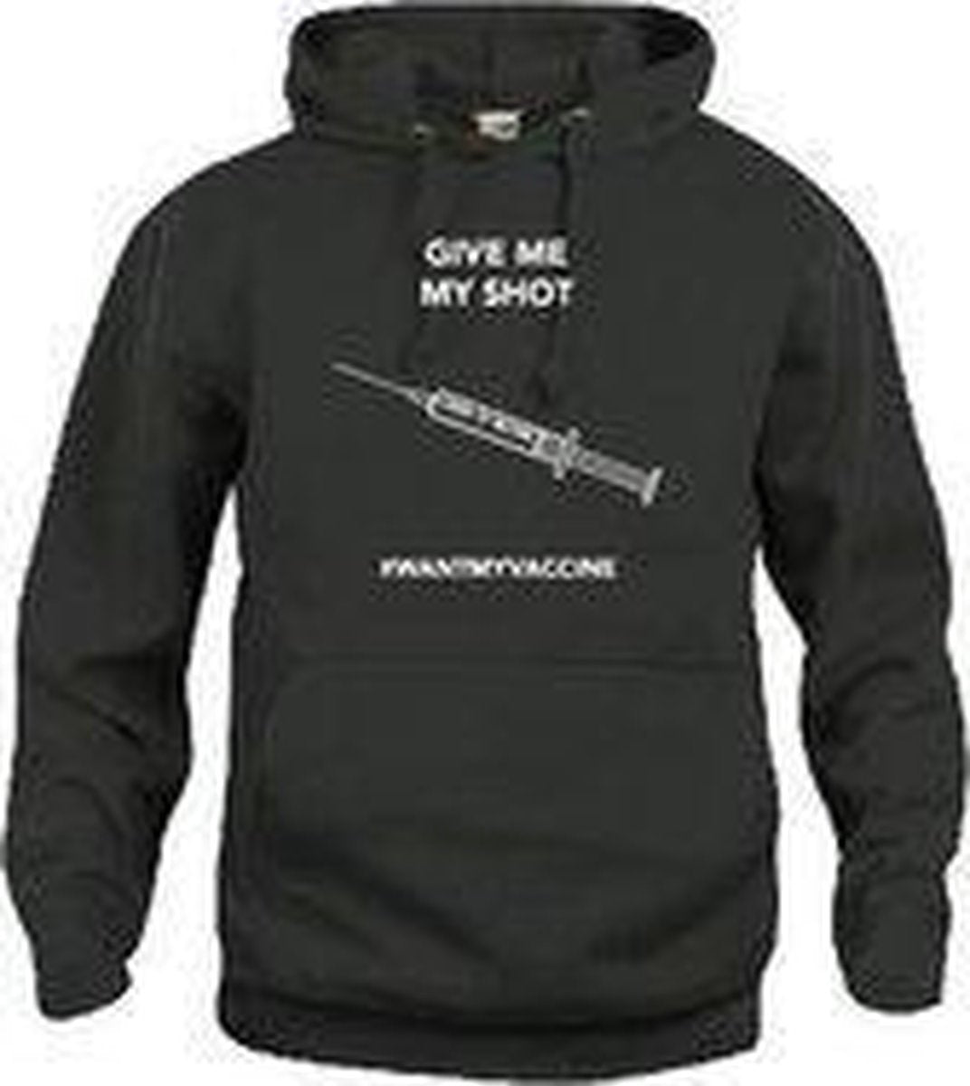 #wantmyvaccine Hoodie met opdruk Covid 19 vaccinatie keuze – zwart - unisex - M