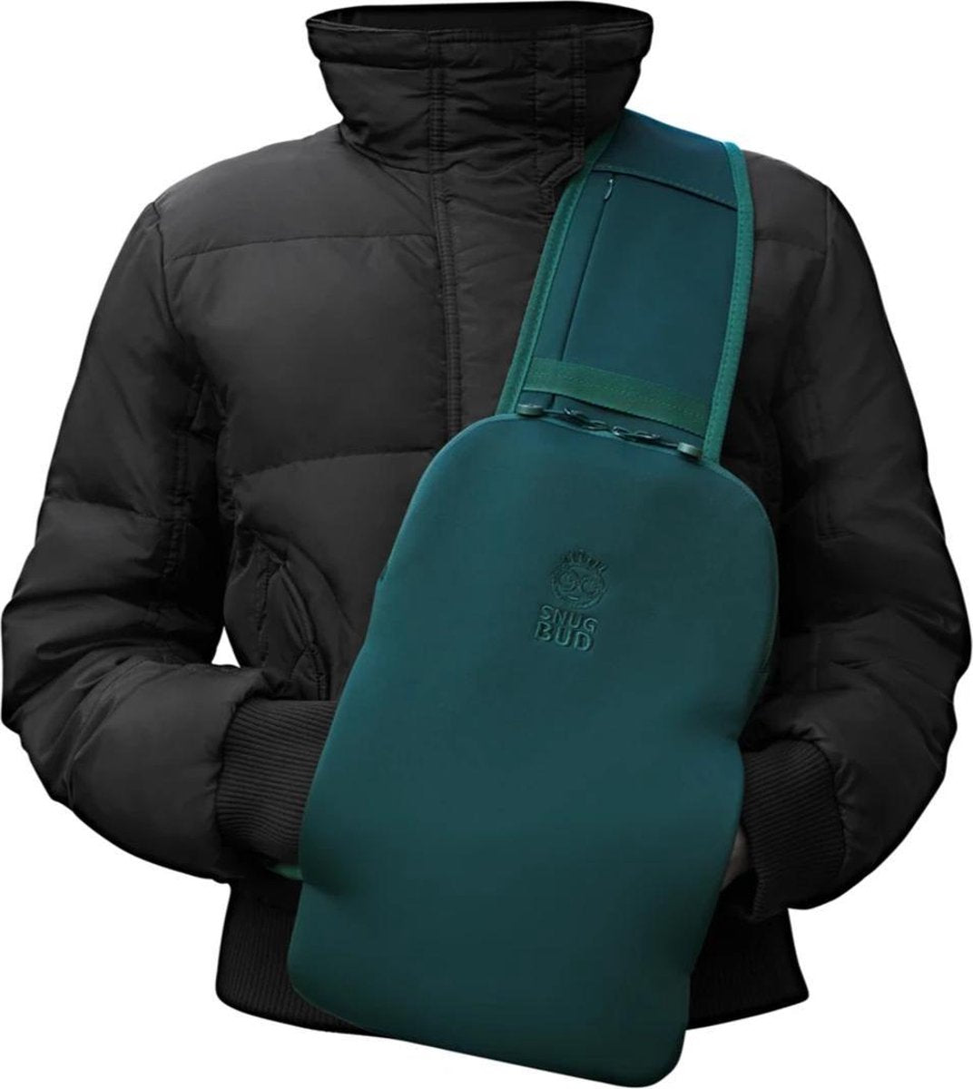 Snugbud Classic – bodywarmer rugzak met warmte kruik – Groen - Bruin