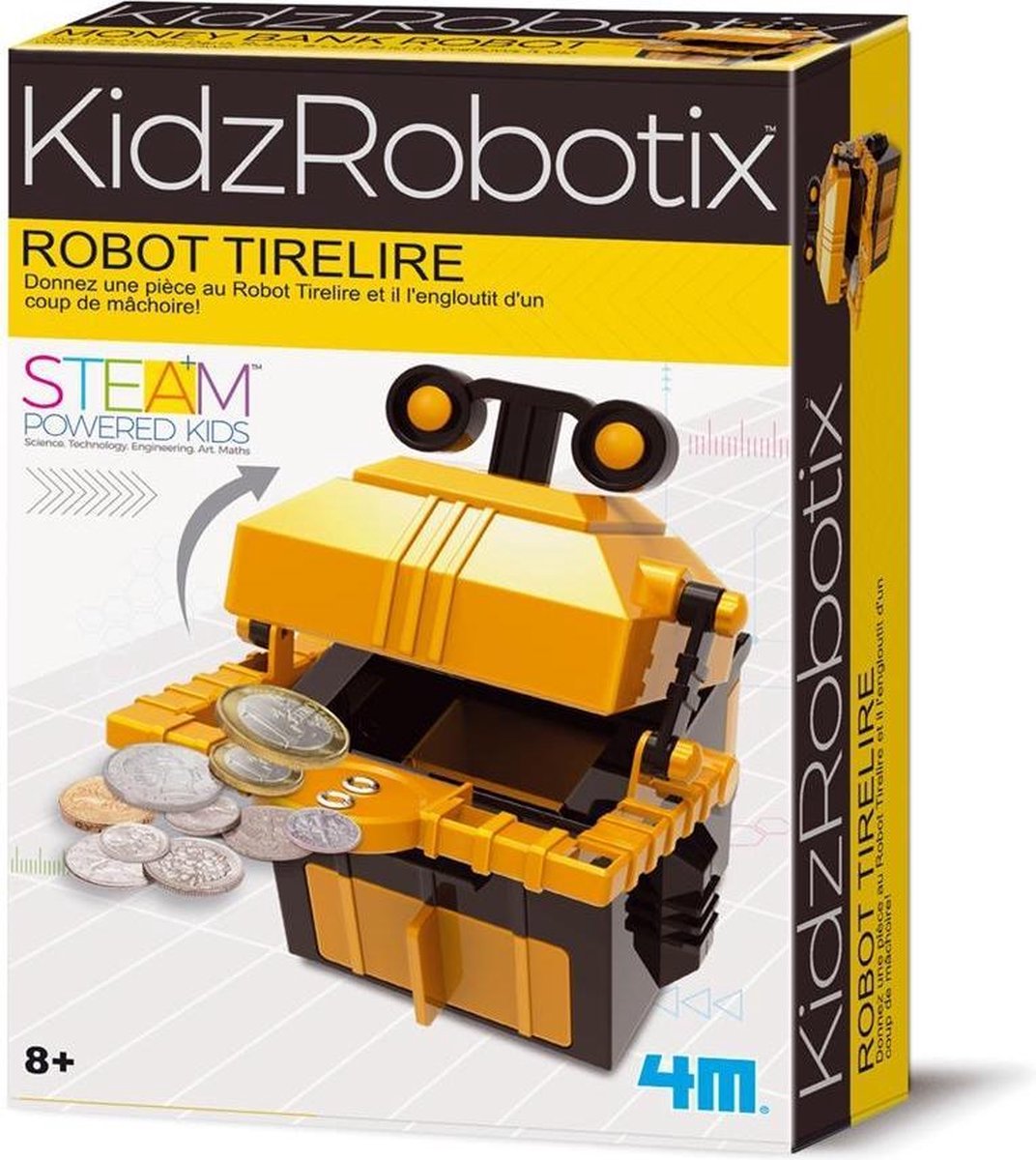 4m Spaarpot Robot Junior 14 Cm Goud/zwart  31-delig