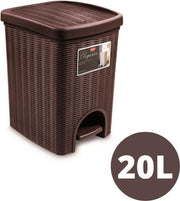 YILTEX – Vuilnisbak / Vuilnisbak Afvalscheiding / Afvalscheiding / Prullenbak Afvalscheiding / Prullenmand / Badkamer Accessoires – Met Pedaal – 20l – Donker Bruin