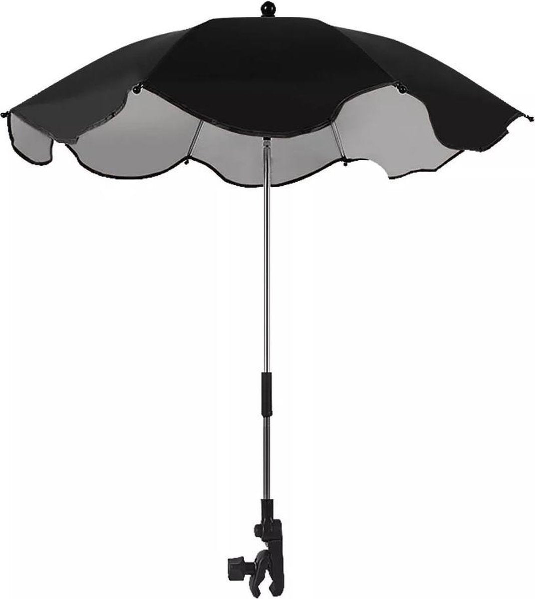 SpeedCare® Parasol Kinderwagen Universeel  - Zonnescherm Kinderwagen - UV- en Waterdichte Paraplu Kinderwagen - Paraplu Buggy - Zwart