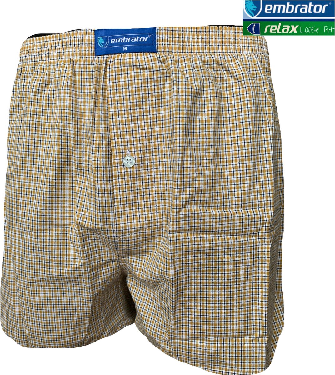 Embrator mannen Boxershort geweven katoen okergeel 2XL