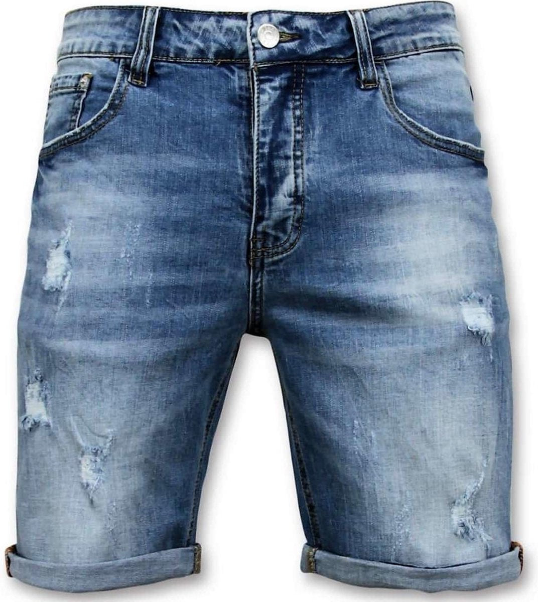 Enos Korte Broek Heren - Denim Short - 9078 - Blauw - Maten: 38