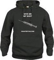 #wantmyvaccine Hoodie met opdruk Covid 19 vaccinatie keuze – zwart - unisex - XL