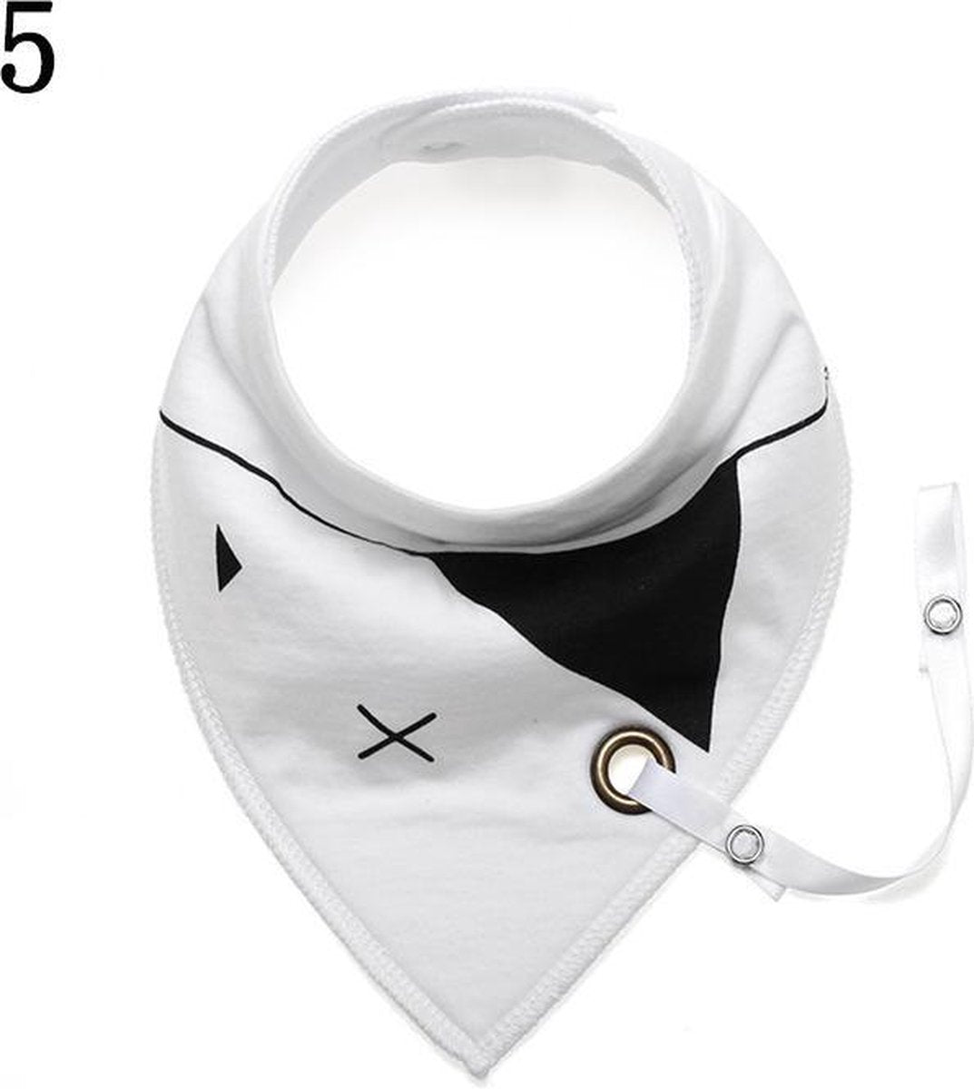 Kraamcadeau - babyshower - baby slabbetje met speenkoord - zachte stof binnenkant - bandana slabbetje - speenkoort - without lemons - Zwart/wit  KAPITEIN - chibaa