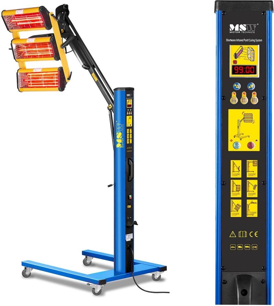 Infrarood lakdroger - 3.300 W - 3 stralers
