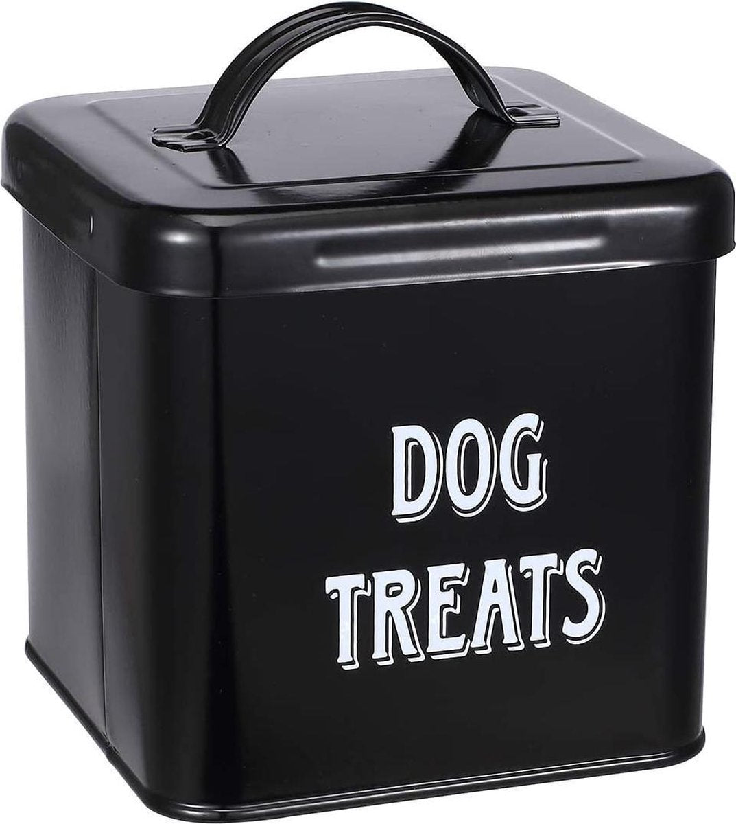Voercontainer en snack container voor hond - Containers Set voor honden - hondenvoer bewaren - zwart