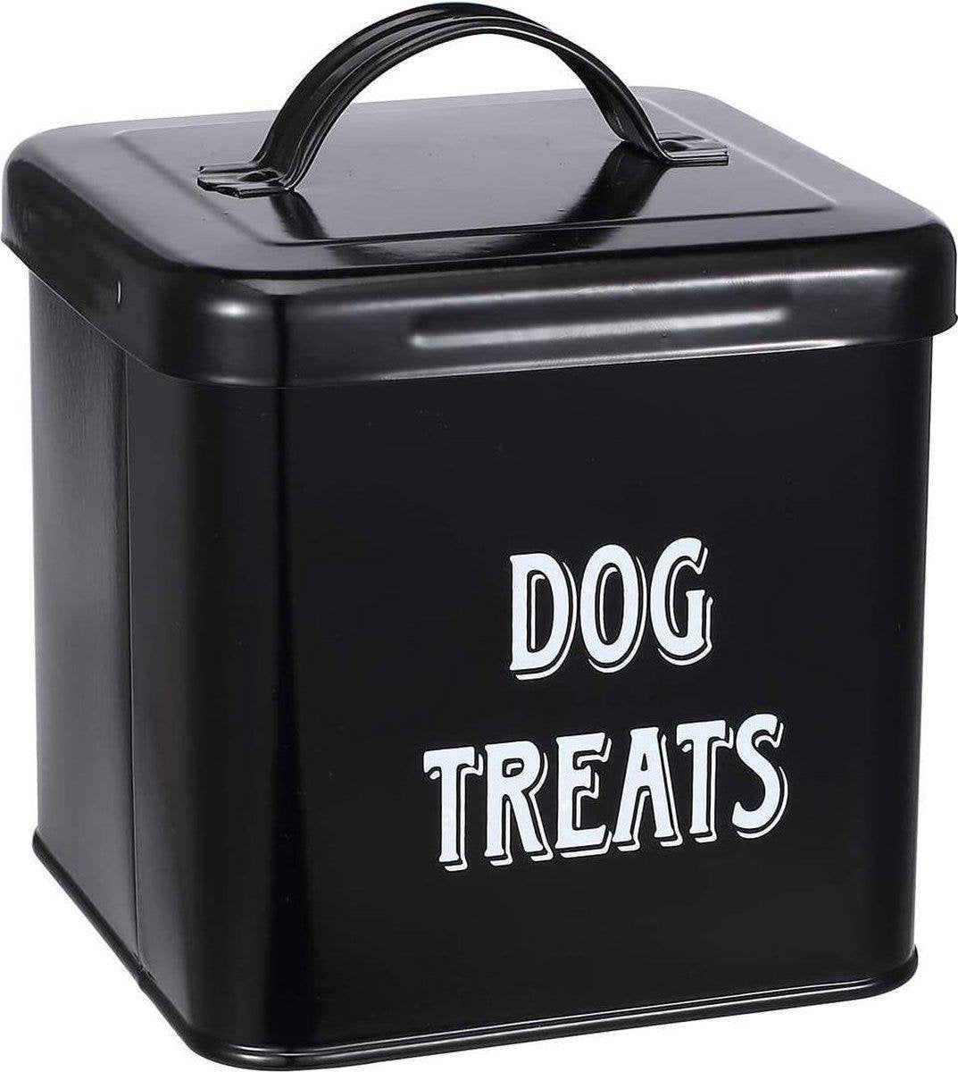 Voercontainer en snack container voor hond - Containers Set voor honden - hondenvoer bewaren - zwart