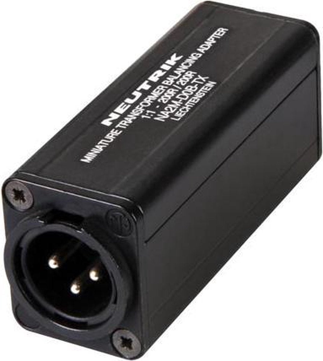 NEUTRIK - 3-POLIGE MANNELIJKE XLR - RCA-PHONO - ZWART (NA2-M-DOB-TX)