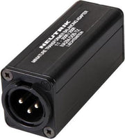 NEUTRIK - 3-POLIGE MANNELIJKE XLR - RCA-PHONO - ZWART (NA2-M-DOB-TX)